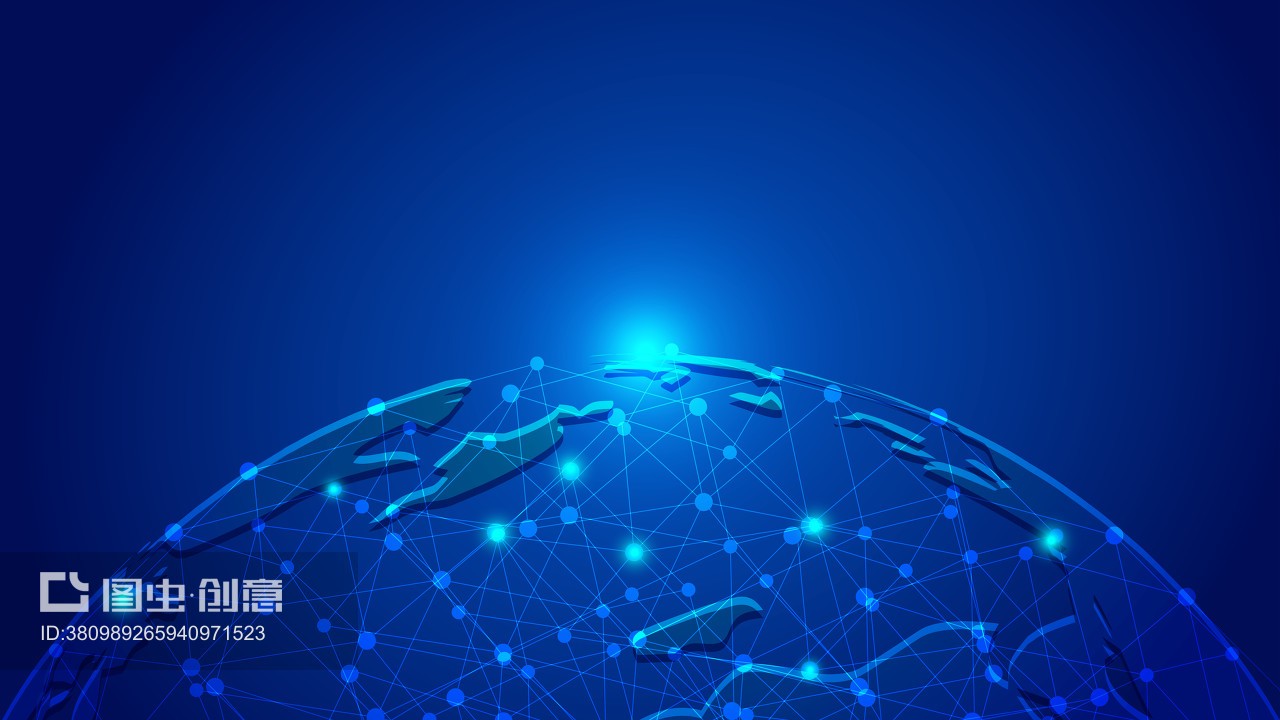 點線鏈接、科技地球構圖世界大數據網絡科技